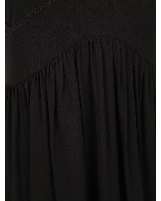 Max Mara Black Jersey Dress Panino Cutout Gathered Waist Midi