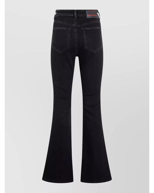 DIESEL Blue High Waisted Flared Cotton Denim Jeans