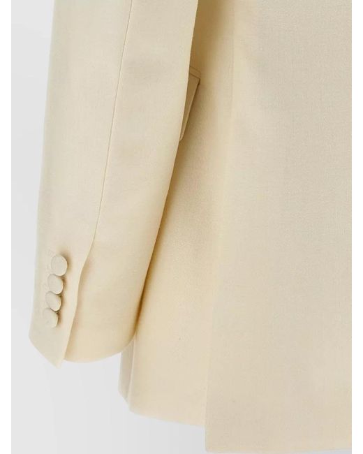 Brioni Natural Flavia Blazer Back Vent Front Flap Pockets