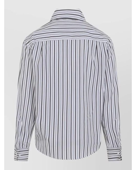Dries Van Noten Blue Cedon Long Sleeve Striped Polo Shirt for men
