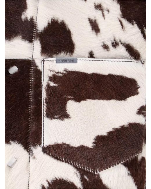 Represent Multicolor Long Sleeve Faux Fur Texture Jacket for men