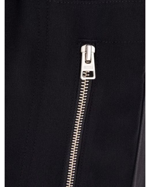 AMI Blue Acetate Blend Cargo Pants With Adjustable Hemline