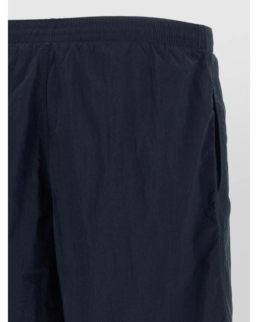Fendi Blue Ff Stitching Nylon Swim Shorts Side Pockets for men
