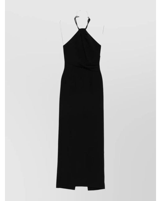 Solace London Black Riva Halterneck Backless Maxi Dress
