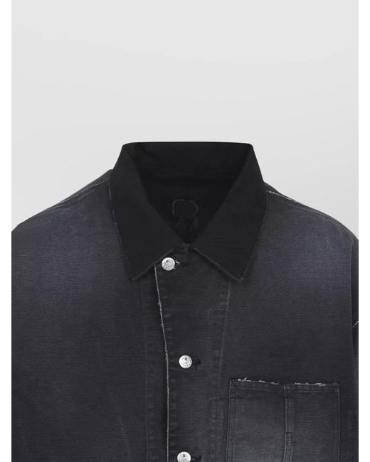 MASTERMIND WORLD Blue Utility Jacket Faded Effect Chest Pockets for men