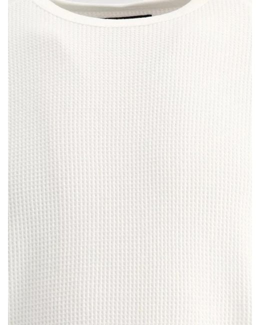 Beams Plus White Cotton Thermal Crew-Neck Jumper for men