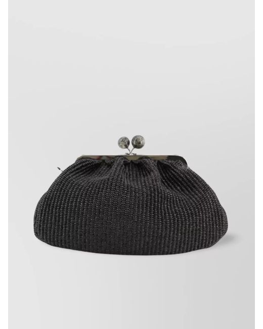 Weekend by Maxmara Black Chain Strap Shoulder Bag With Textured Finish