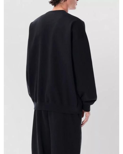 Y-3 Black Relaxed Crewneck Sweatshirt Loose Fit for men