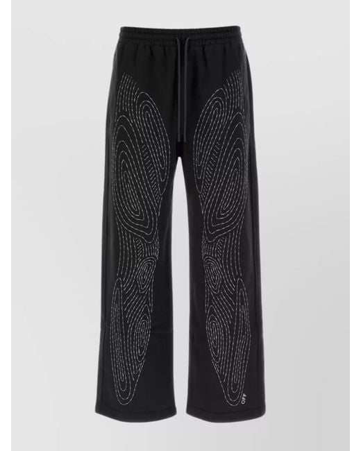 Off-White c/o Virgil Abloh Black Cotton Wide-Leg Joggers for men