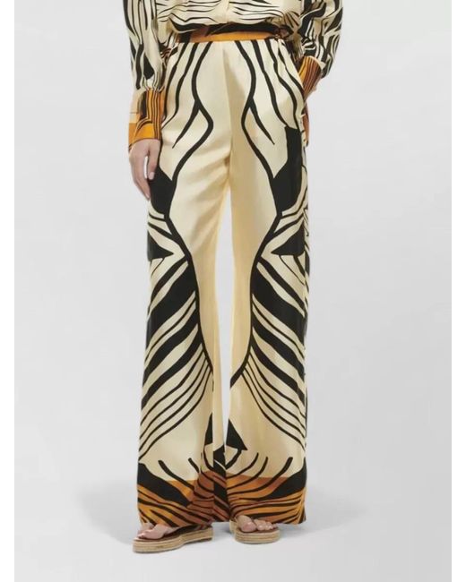 Raquel Diniz Natural Sofia Wide Leg High Waist Trousers