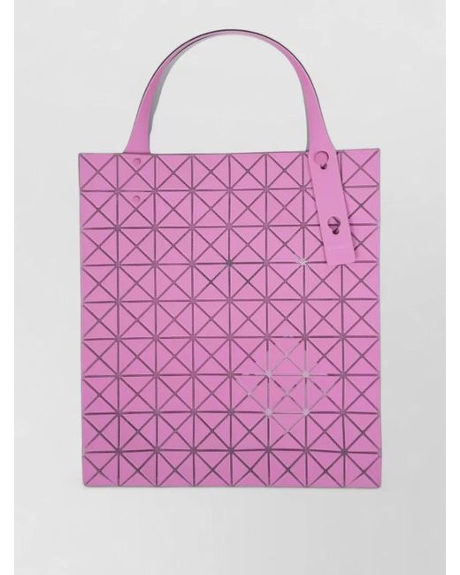 Issey Miyake Pink Shoulder Bag Geometric Pattern Top Handles
