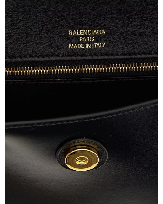 Balenciaga Black Hourglass Small Leather Shoulder Bag