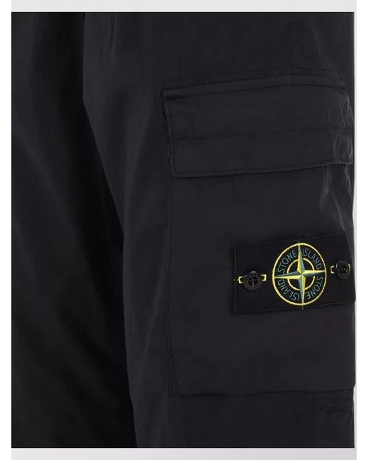 Stone Island Blue Cotton Cargo Track Pants for men