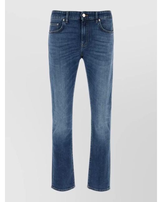 PT Torino Blue Stretch Denim Jeans Straight Leg Five Pocket for men