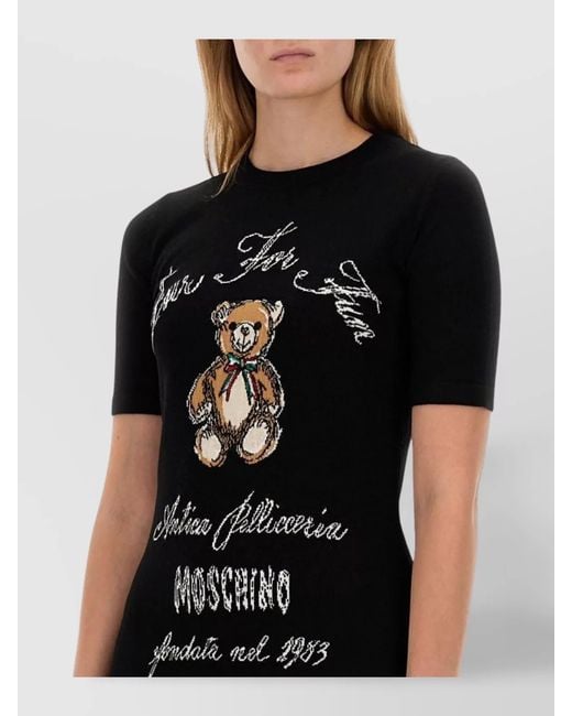 Moschino Black Wool Knit Mini Dress