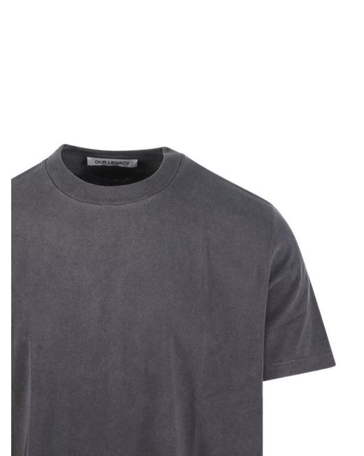 Our Legacy Gray Cotton Short-Sleeve T-Shirt for men