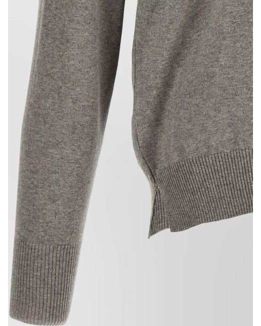 Ma'ry'ya Gray V Neck Knit Sweater Long Sleeves for men