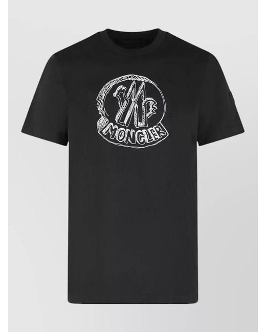 Moncler Black Cotton T-Shirt for men