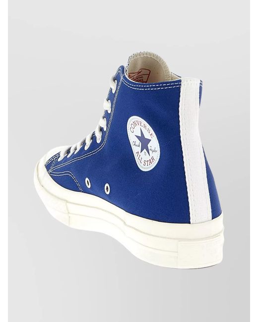 COMME DES GARÇONS PLAY Blue Canvas High-Top Sneakers for men