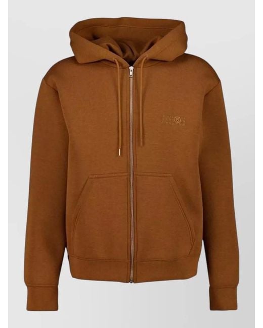 MM6 by Maison Margiela Brown Hooded Zip Jacket Regular Fit for men