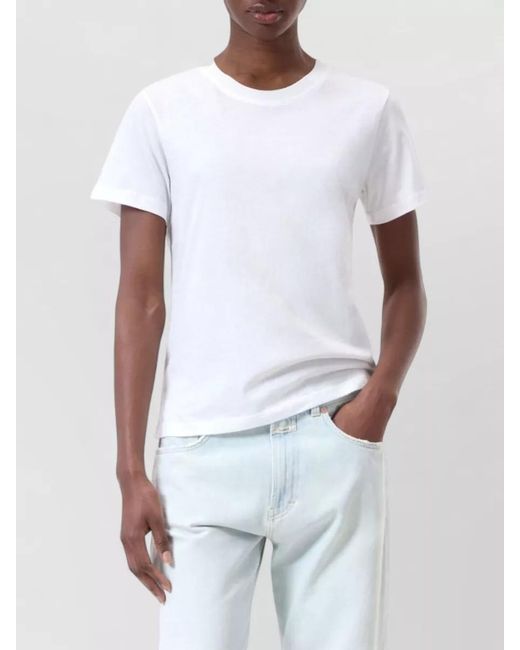 Closed White Cotton Crew Neck T-Shirt Short Sleeves