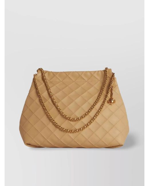 Tory Burch Natural Quilted Chain Strap Shoulder Bag