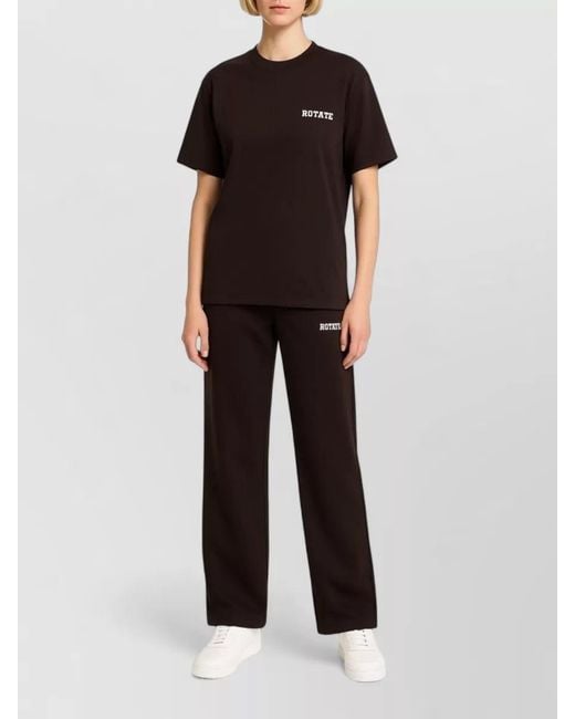 ROTATE BIRGER CHRISTENSEN Black Logo Knit Crew Neck Oversized T-Shirt