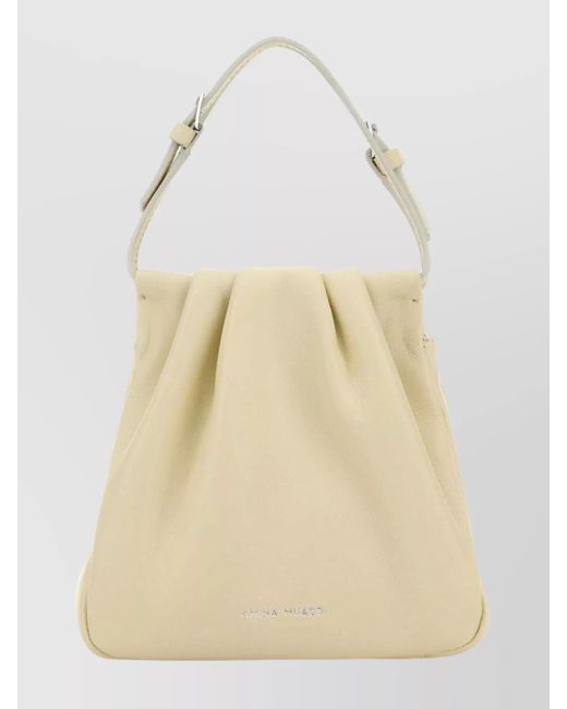 AMINA MUADDI Natural Nappa Leather Shoulder Bag