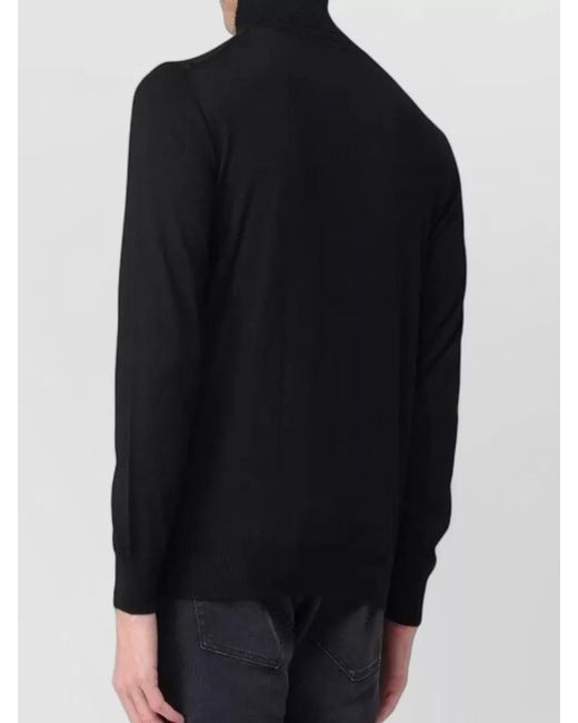 Paolo Pecora Blue Knitwear Turtleneck Long Sleeves Ribbed Cuffs Hem for men