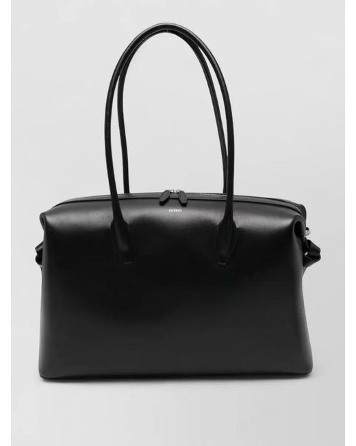 Yuzefi Black Brioche Tote Bag Rectangular Shape Knot