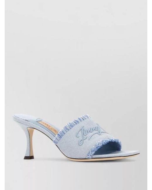 Jimmy Choo Blue Two-Tone Canvas Mules