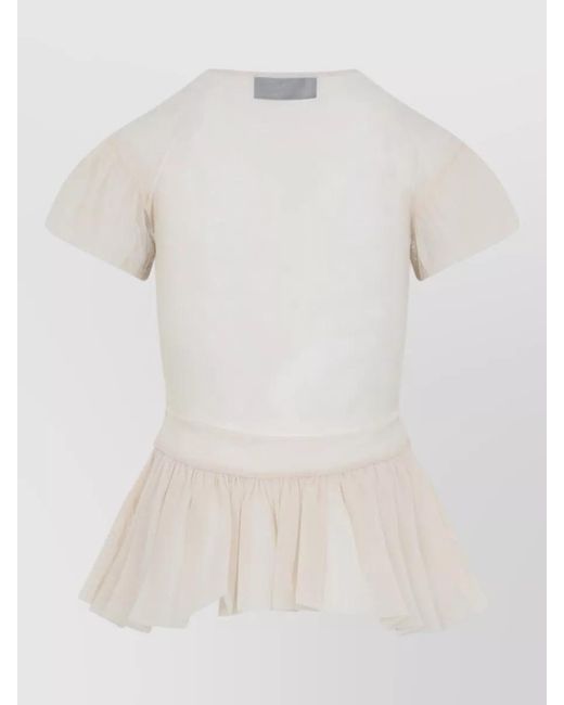 Simone Rocha White Sheer Peplum Blouse