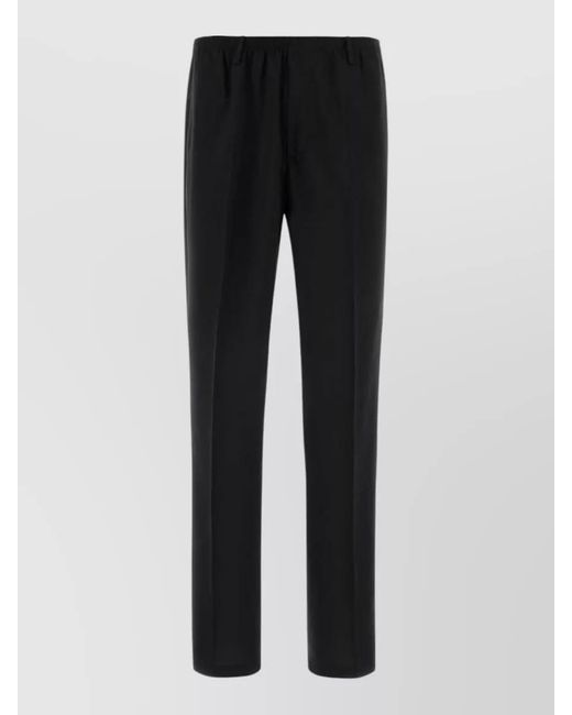 Cellar Door Black Jersey Wide Leg Alfonso Trousers Straight for men