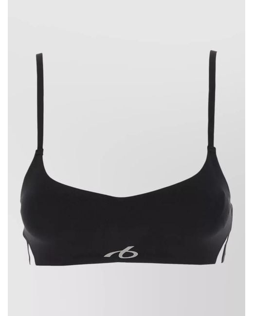 Balenciaga Black Stretch Nylon Crop Top Adjustable Straps