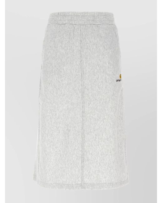 Carhartt White "Script Américain" Skirt With Elastic Waistband
