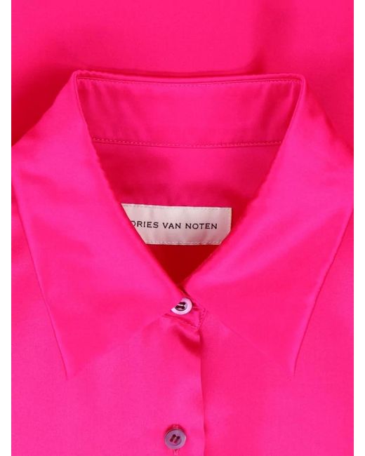 Dries Van Noten Pink Long Sleeve Collared Shirt Buttoned Cuffs