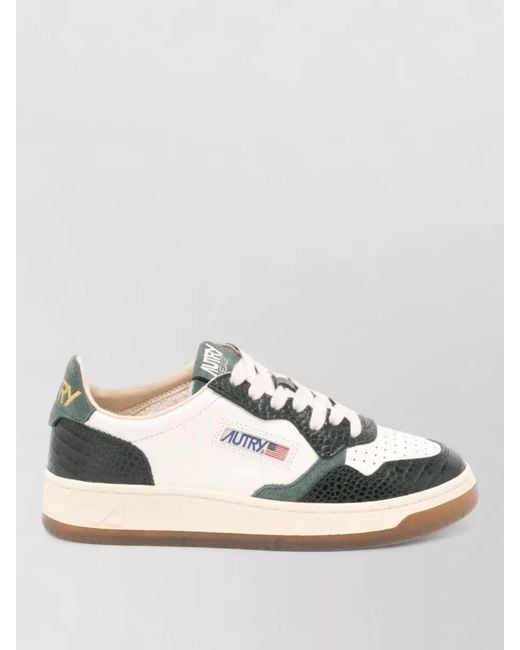 Autry Metallic Leather Low-Top Lace-Up Sneakers