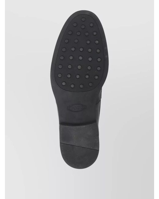 Tod's Black Leather Loafers Penny Strap Mask Detail for men