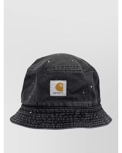Carhartt Black Belmar Bucket Hat Distressed Stitched Brim for men