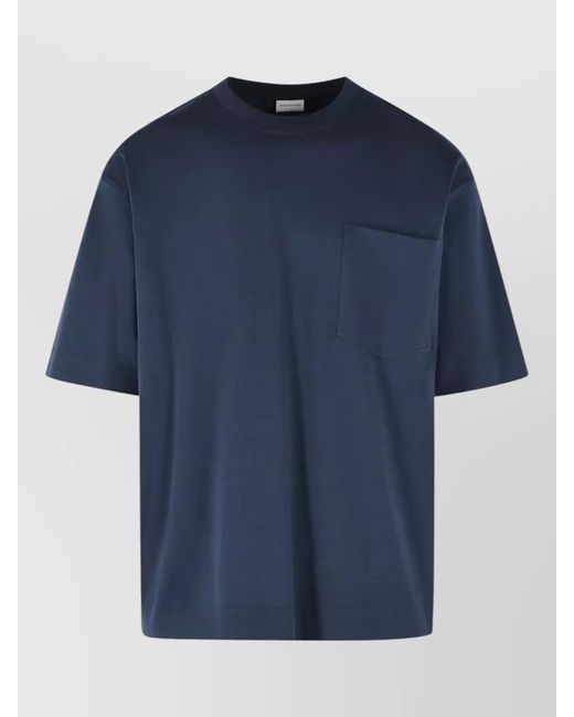 Dries Van Noten Blue Cotton Regular-Fit Short-Sleeve T-Shirt for men