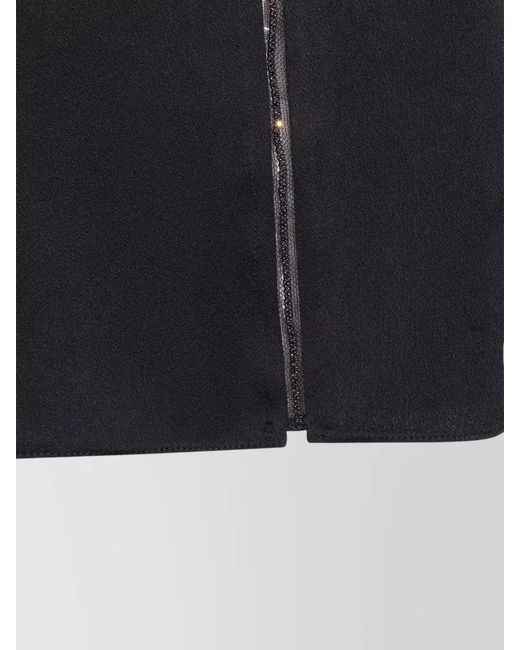 Fabiana Filippi Black Long Sleeve Top Featuring Keyhole Back