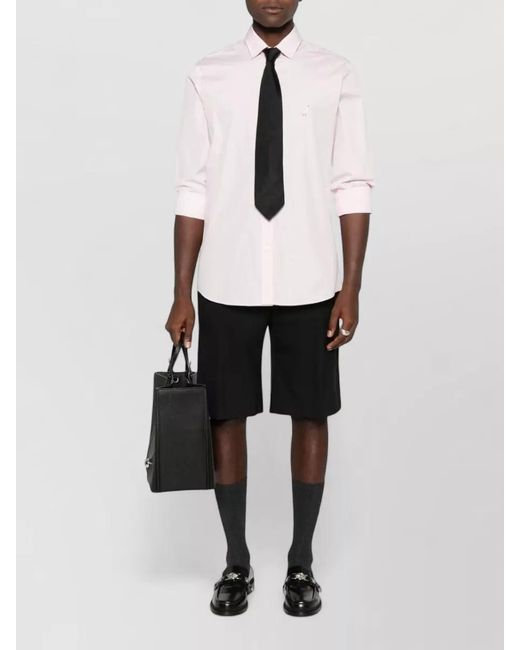 Moschino Pink Long Sleeve Shirt Button Down Collar for men