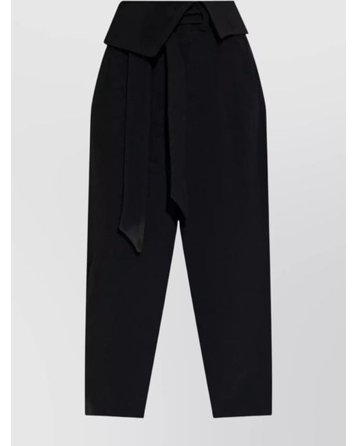 The Attico Blue Long Pant With Belted High Waist