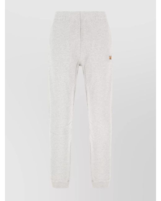 Maison Kitsuné White Cotton Track Pants for men