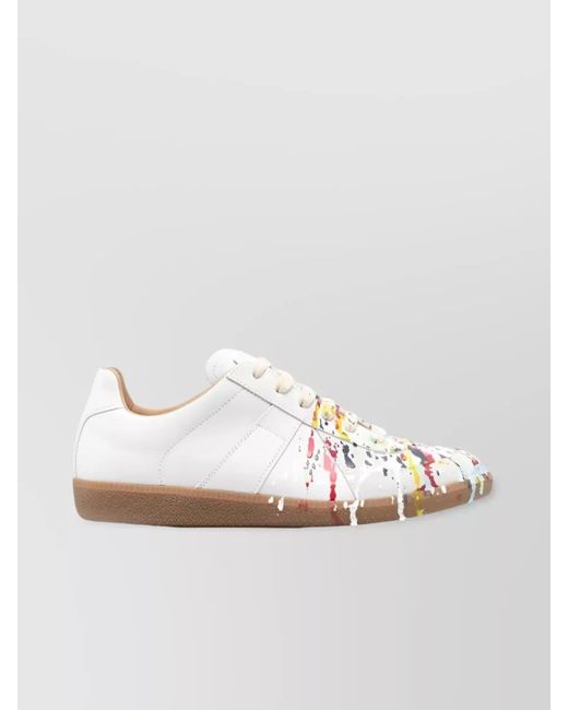 Maison Margiela White Leather Low-Top Sneakers for men