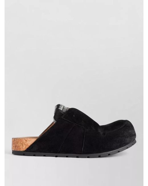 Balenciaga Black Leather Dumbo Mule Slippers for men