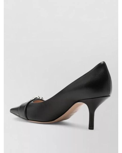 Emporio Armani Black Leather Pumps Kitten Heel Pointed Toe