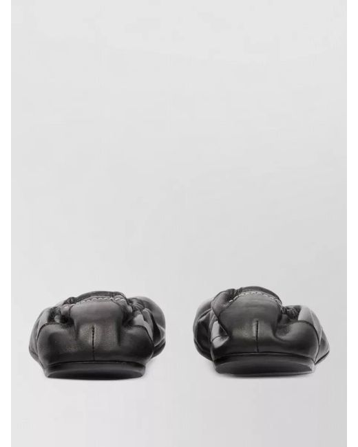 MM6 by Maison Margiela Gray Ballet Flat Shoe Calfskin Lambskin Metal