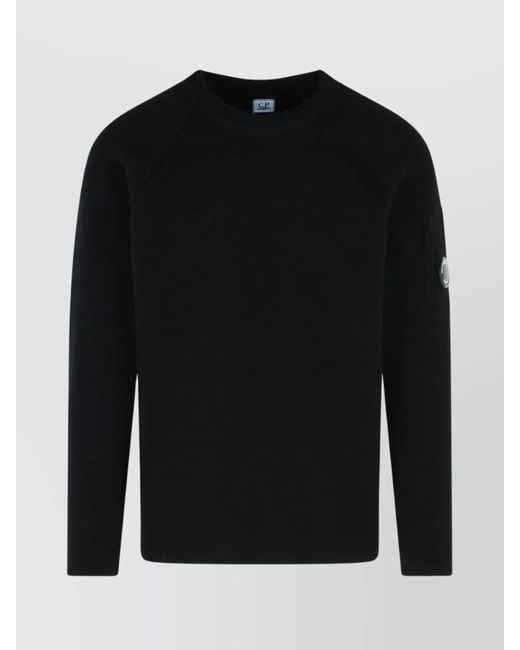 Company Men's Black Wool Blend Sweatshirt Arm Patch