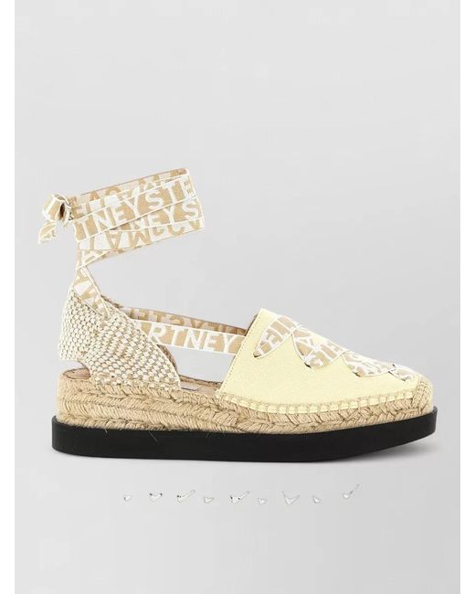 Stella McCartney Metallic Gaia Espadrilles Platform Sole Open Back